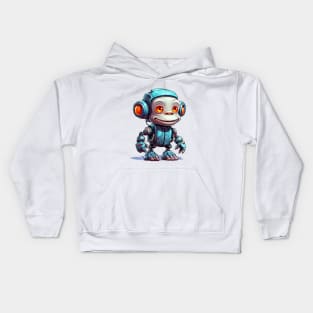 Cartoon monkey robots. T-Shirt, Sticker. Kids Hoodie